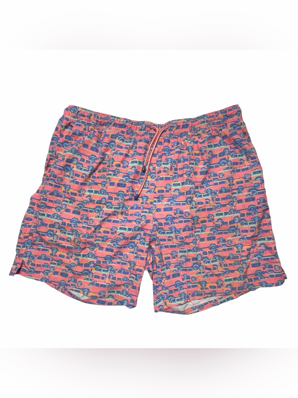 Peter Millar Swim Trunks Mens Size XL Car Print Seaside Collection Lined Shorts